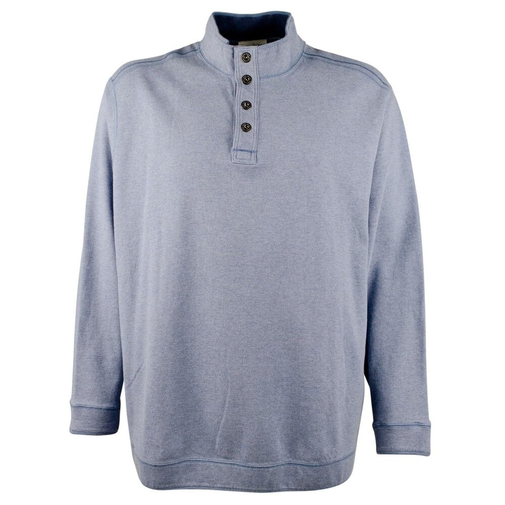 Tommy Bahama Men's Big & Tall Flipfield Snap Mock Reversible Pullover 3XLT